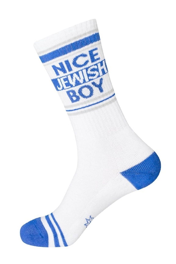 NICE JEWISH BOY Unisex Adult Novelty Gym Socks, by Gumball Poodle