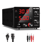 NICE-POWER DC Power Supply Variable 0-30V 0-5A Adjustable Switching Regulated Power Supply with Encoder Upgraded 3-Digits LED Display Electroplating DIY LED Test Mini Regulated DC Bench
