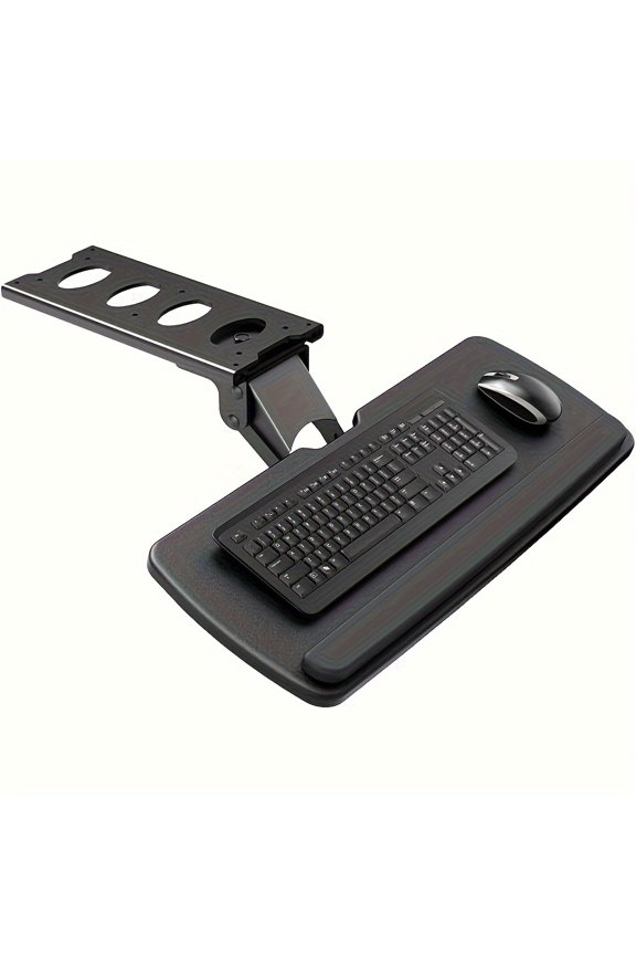 ​​"NICE01 25x9.84 Inch Adjustable Keyboard Tray - 360° Swivel & Tilt with C-Clamp for L-Shaped Desks - Ergonomic Slide for Gaming & Home Office"​