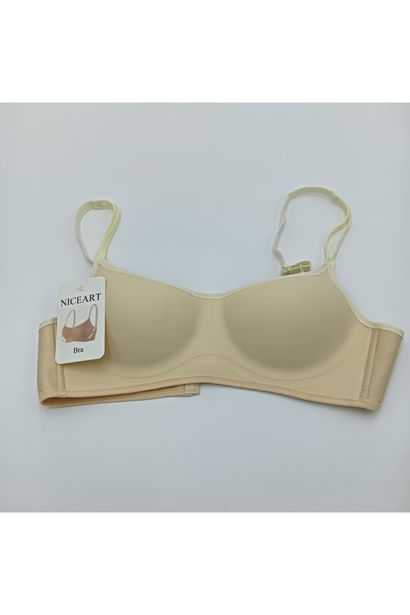 Bra Comfort and Breathable Bra, Full Coverage, Adjustable Straps, Beige