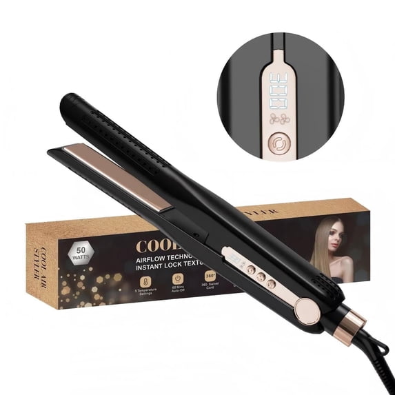 SKIMI Airflow Styler, Titanium Hair Straightener & Curling Iron with Cooling Air Vents