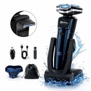 NICEBAY Electric Razor for Men, Wet/Dry Electric Shaver with Nose Trimmer, LED Display, Travel Lock, Type-C Charging Stand, IPX7 Waterproof
