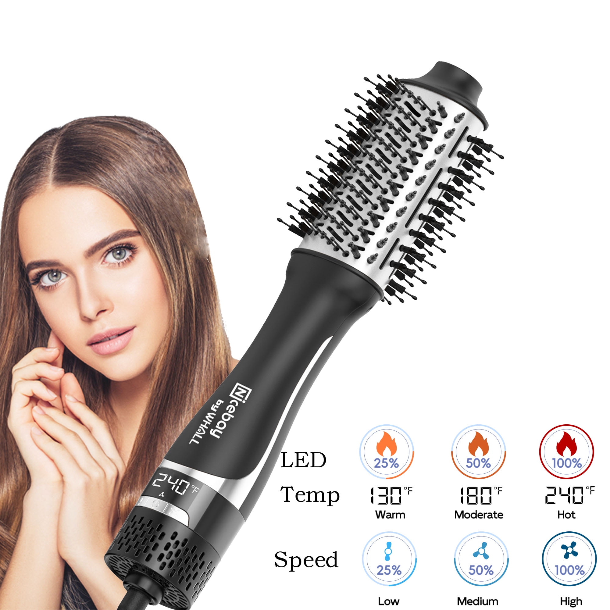 NICEBAY® Hair Dryer Brush, Blow Dryer Brush with LED Display Screen