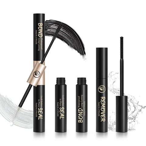 NICEBAY Lash Bond & Seal and Remover Kit, Black Lash Cluster Glue, Waterproof, Up to 72-Hour Hold, Latex-Free & Formaldehyde-Free, 2-Piece Set