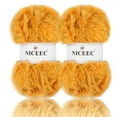 thumbnail image 1 of NICEEC 2 Skeins Super Soft Fur Yarn Chunky Fluffy Faux Fur Yarn Eyelash Yarn for Crochet Knit -Total Length 2×32m(2×35yds,50g×2)-Pumpkin, 1 of 7