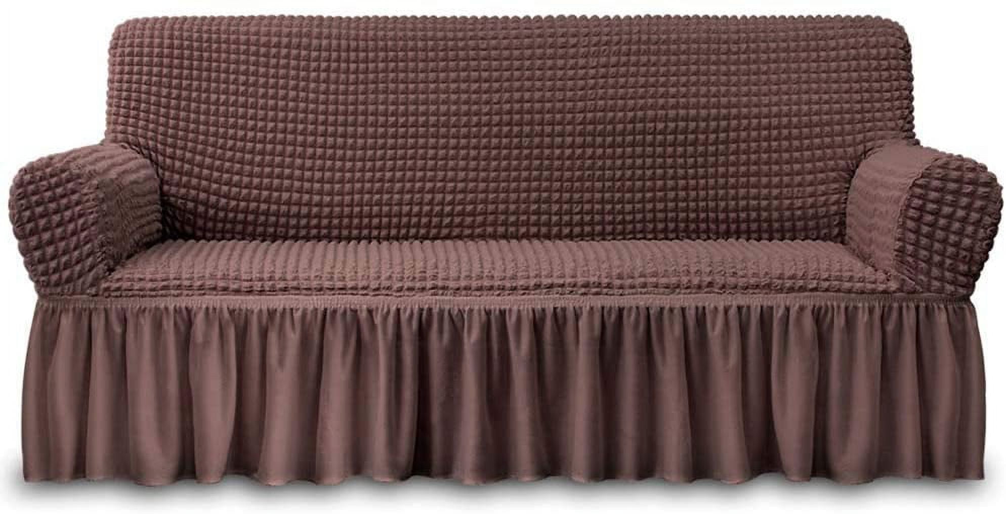 NICEEC Sofa Slipcover Brown Sofa Cover 1 Piece Easy Fitted Sofa Couch