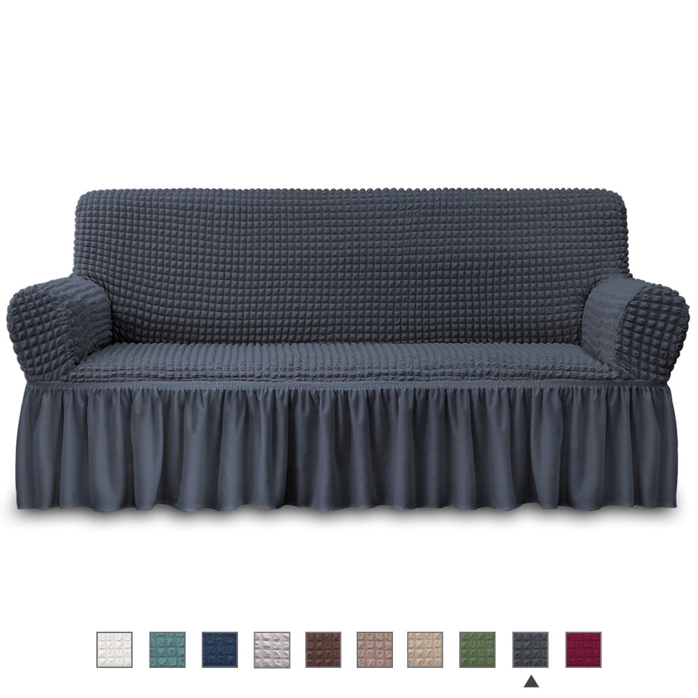 NICEEC Sofa Slipcover Dark Grey Sofa Cover 1 Piece Easy Fitted Sofa Couch Cover Universal High ...