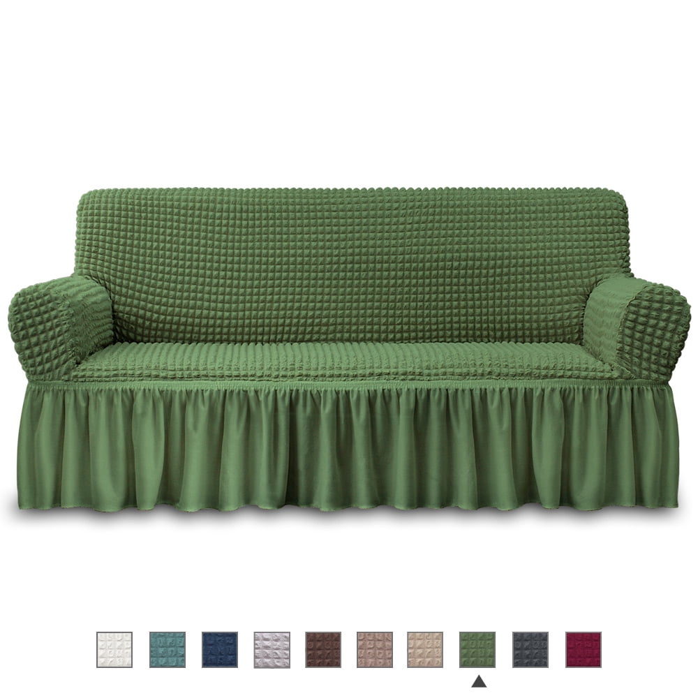 NICEEC Sofa Slipcover Green Sofa Cover 1 Piece Easy Fitted Sofa Couch ...