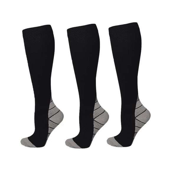 NICELF Compression Socks for Women & Men, 20-30 mmHg Knee High Stockings, 3 Pairs Support Circulation Socks for Nurse, Travel, Athletic, Cycling