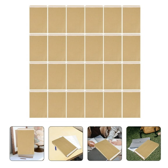 Supvox 100Pcs Vintage Document Pouches Khaki Kraft Paper Multi-Function Portable Interoffice Envelopes