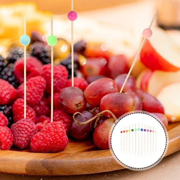 Supvox 100-Piece Assorted Colorful Fruit Picks Set for Home, Dessert, Cocktail Party Decoration and Food Presentation