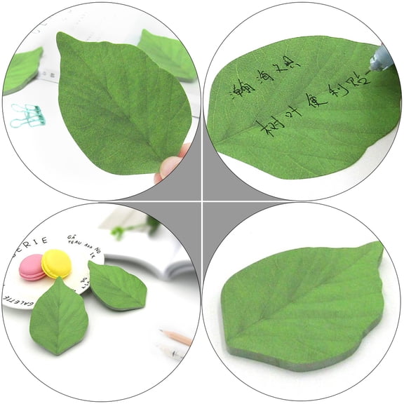 Supvox Leaf Shaped Message Notes Memo Notes Green 10Pcs Marking Documents