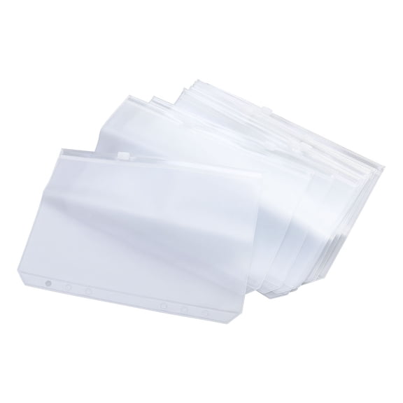 Supvox 12Pcs A5 Zipper Paper Storage Bag Transparent Clear Zip Closure for Easy Access and Organization