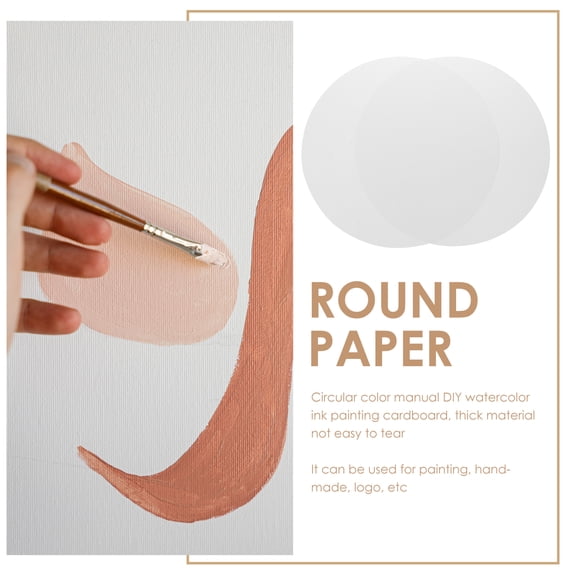 Supvox 20Pcs White Round Painting Cardstock for DIY Art Projects and Calligraphy
