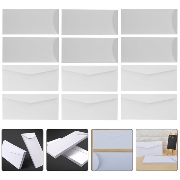 Supvox 40Pcs White Envelopes Letter Size Premium Paper Envelopes for Invitations and Cash