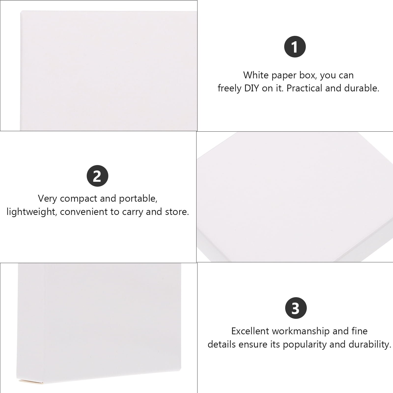 Supvox 40Pcs Compact White Paper Storage Boxes Multipurpose Paper ...
