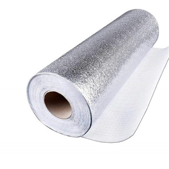 NICEME Kitchen Backsplash Wallpaper Peel Premium Aluminum Foil Wall Paper Self-Adhesive Backsplash Heat Kitchen Wallpaper