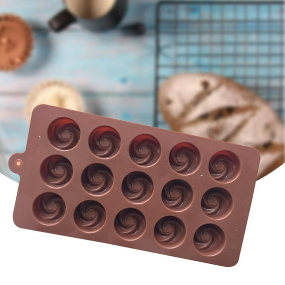 NICEME Muffin Pan for Baking 3D Rose Reusable Flexible 15 Cavity Valentine Day For Home