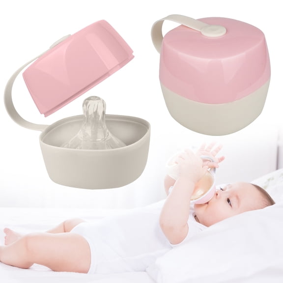 NICEME Pacifier Case Pacifier Holder Case Pacifier Clip Binky Holder Case Pacifier Box Pacifier Accessories 1 Pack Transparent,Pink,2.5x2.5x2.2In