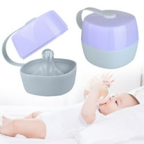 NICEME Pacifier Case Pacifier Holder Case Pacifier Clip Binky Holder Case Pacifier Box Pacifier Accessories 1 Pack Transparent,Purple,2.5x2.5x2.2In