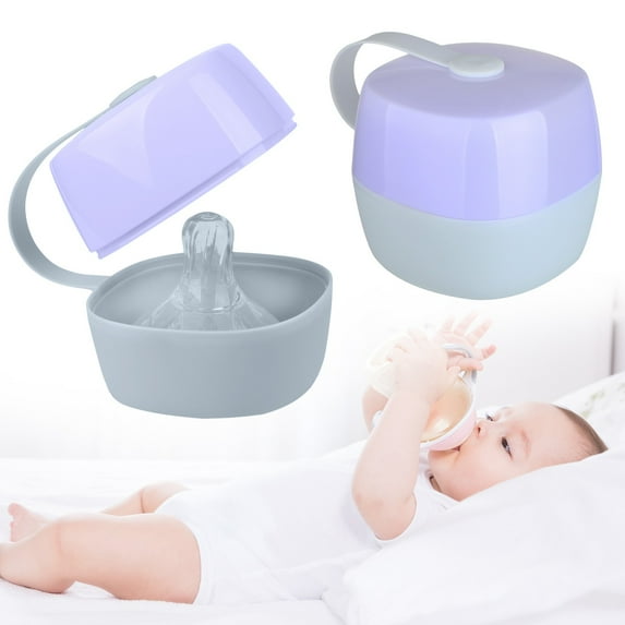 NICEME Pacifier Case Pacifier Holder Case Pacifier Clip Binky Holder Case Pacifier Box Pacifier Accessories 1 Pack Transparent,Purple,2.5x2.5x2.2In