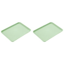 Yooci Plastic Fast Food Serving Tray Colorful Rectangular Restaurant Tray School Lunch Tray Coffee Table Tray 13.38*9.44In(Green)