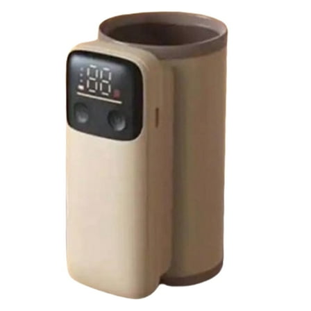 NICEME Portable Baby Bottle Warmer for Travel, Cordless Baby Bottle Warmer for Breastmilk and Formula, Rechargeable Bottle Warmer On The Go, Bottle Warmer with Temperature Control, LED Display,Brown