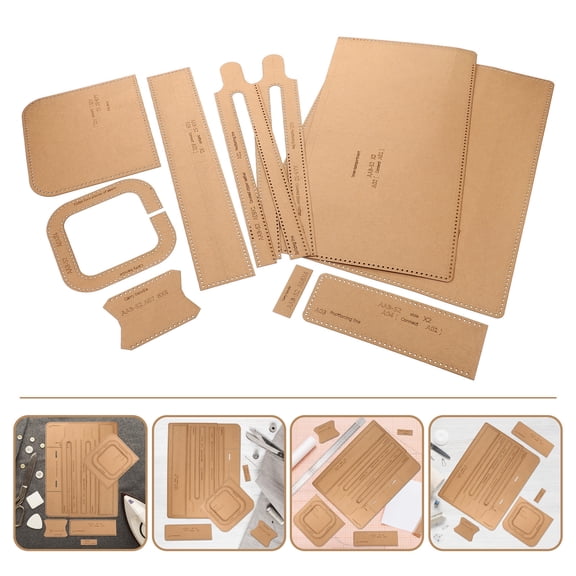 NICERIO 1Set Khaki Kraft Paper Template for DIY Briefcase Bag Making with Durable Design