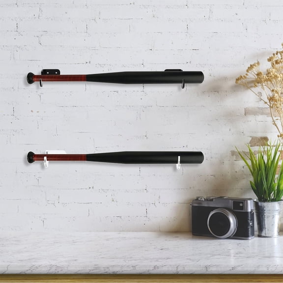 NICERIO Acrylic and Metal Baseball Bat Wall Mount Display Black 1Set