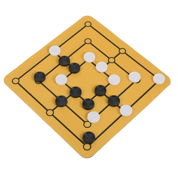 NICERIO 1Set Portable Nine Mens Morris Chess Board Game Assorted Color Rubber Dual Use Mouse Pad