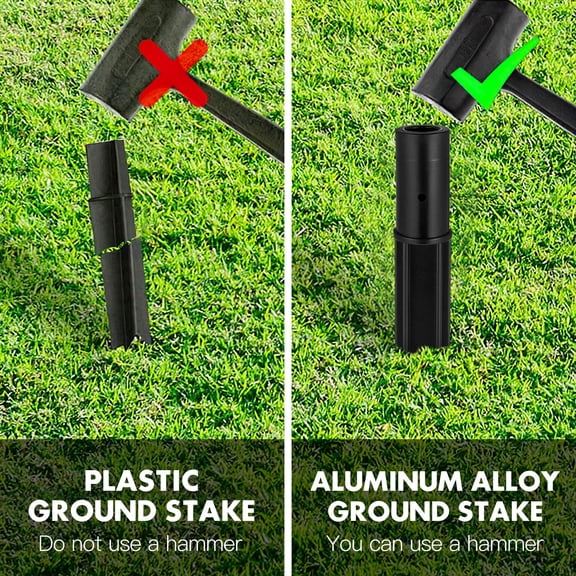 NICERIO 10 Pcs Pathway Light Stakes Replacement ABS Plastic Black Lawn Light Stakes for Yard