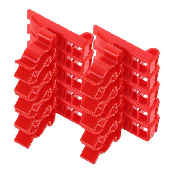 NICERIO Garage Hooks Red Plastic for Wall-Mounted Tool Storage and Detailing Tools 10Pcs