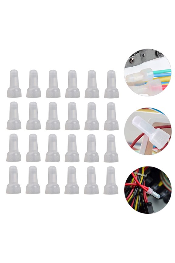 1000Pcs Wire Crimp Caps with Aluminum Conductive Core and White Nylon Insulation