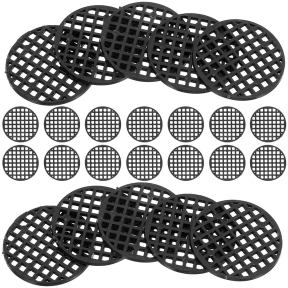NICERIO 100Pcs Bonsai Drainage Pad Black Plastic Mesh Mat for Plant Pot Bottom Protection