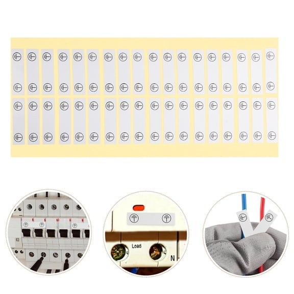 NICERIO 100Pcs Grounding Safety Labels High Adhesion Electrical Warning Stickers