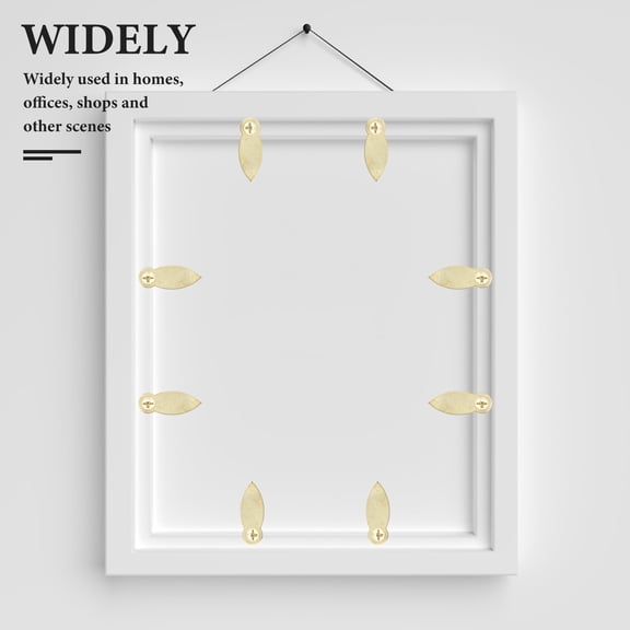 NICERIO Heavy Duty Iron Picture Frame Clips with Golden Backing Fasteners, Secure and , 100 Pieces for Wall Hanging