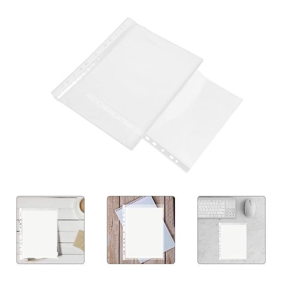 NICERIO 100Pcs PP Material Clear Document Pocket Protectors Ideal for Office School and Home Use