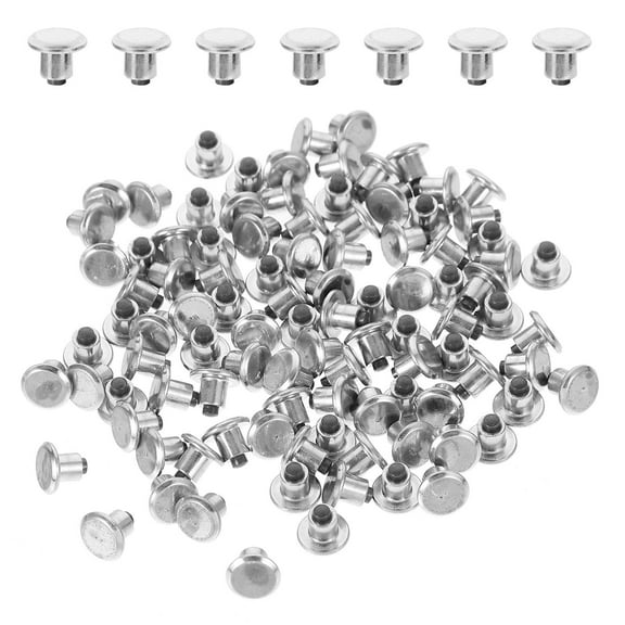 NICERIO 100pcs Tractor Tire Studs Silver Aluminum Alloy For Improved Handling