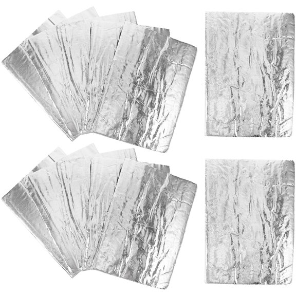 NICERIO 10Pcs Automotive Heat Shield Rectangular Sound Deadening Mat Silver Durable