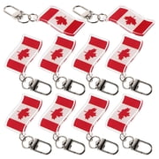 NICERIO 10Pcs Canada Keychain Maple Leaf Pendant Red Canadian Flag Charm for Backpack Decoration