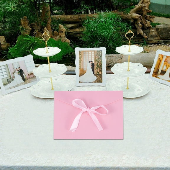 NICERIO 10Pcs Elegant Pink Birthday Invitation Envelopes made of Natural Paper for Family Gatherings