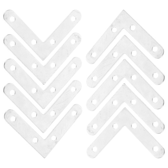 NICERIO 10Pcs Iron Screen Frame Corner Brackets Plated Silver Durable Window Screen Repair Kit