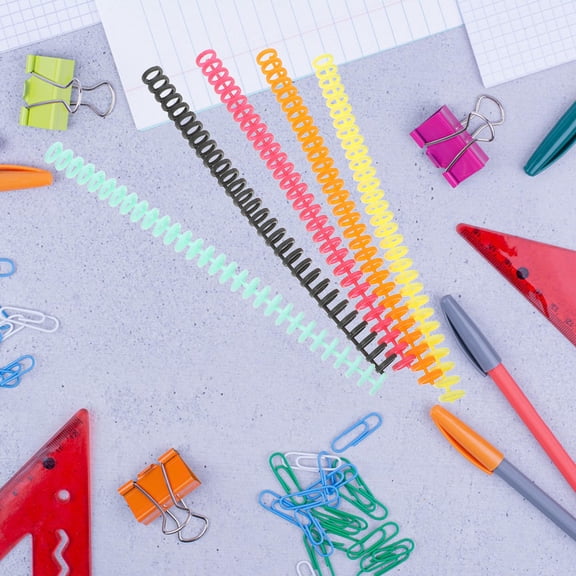 NICERIO 11Pc Plastic Binding Spines Segmented Loose Leaf Office Notebook Coils Multi Color