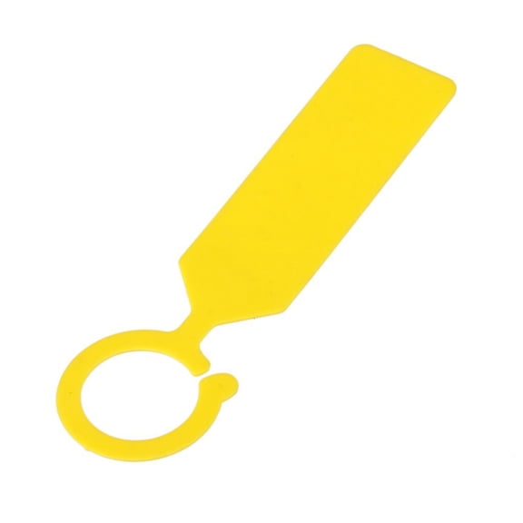 NICERIO 120Pcs Yellow Reusable Plastic Bottle Labels with Stylish Buckle for Wine Bottle Identification