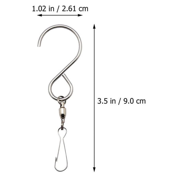 NICERIO 12Pcs Lightweight Stainless Steel Swivel Hooks for Hanging Wind Turntables Lanterns and Plants