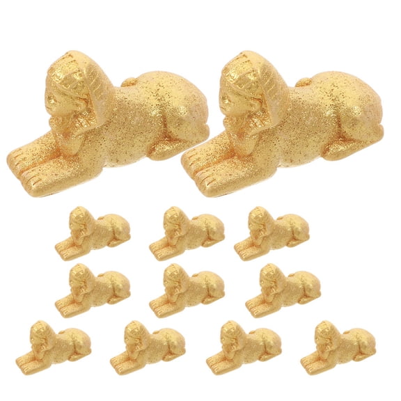 NICERIO 12Pcs Resin Ancient Egyptian Castle Figurines for Home and Micro Landscape Decoration