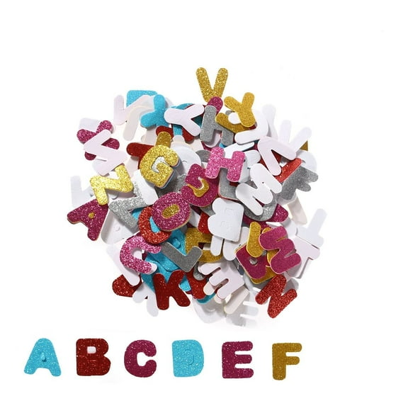 NICERIO 150Pcs Assorted Color Glitter Letter Sticker Self Adhesive Foam Stickers for DIY Crafts