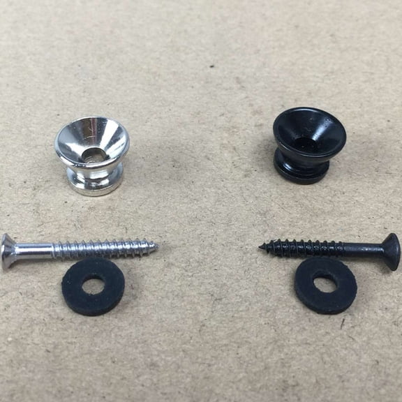 NICERIO 15Pcs Guitar Strap Pegs and Buttons Metal End Pins with Screws for Easy Guitar Strap Installation