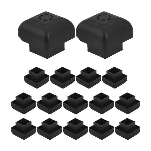 NICERIO 16Pcs Protective Post Caps for Raised Garden Planter Boxes Black Durable Plastic Covers