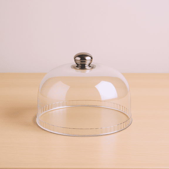 NICERIO Transparent Round Cake Cover with Wear-Resistant Steel Handle - Clear Plastic Protector for Cakes and Pastries
